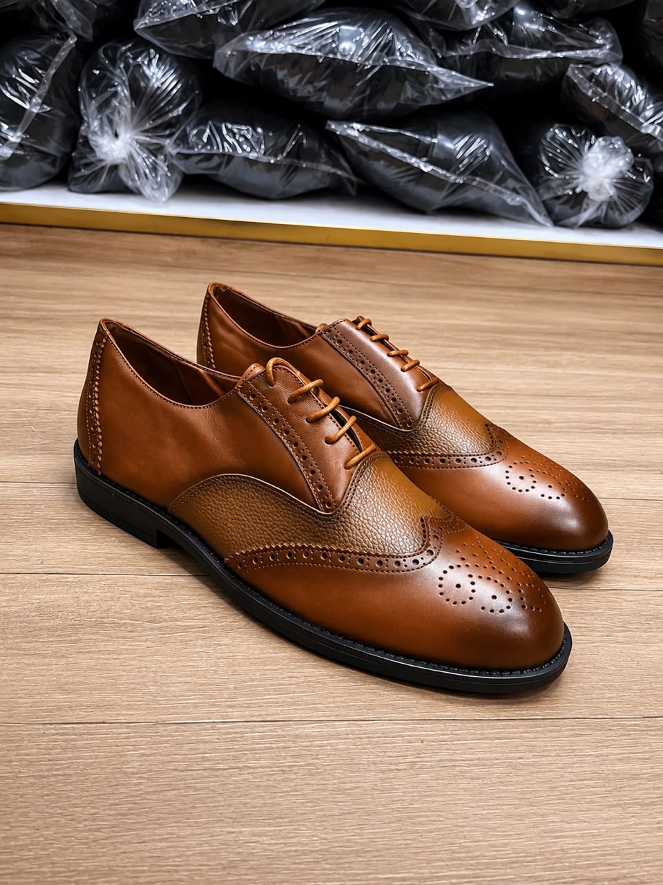 chaussures Richelieu à bout golf fleuri (Wingtip Brogues)