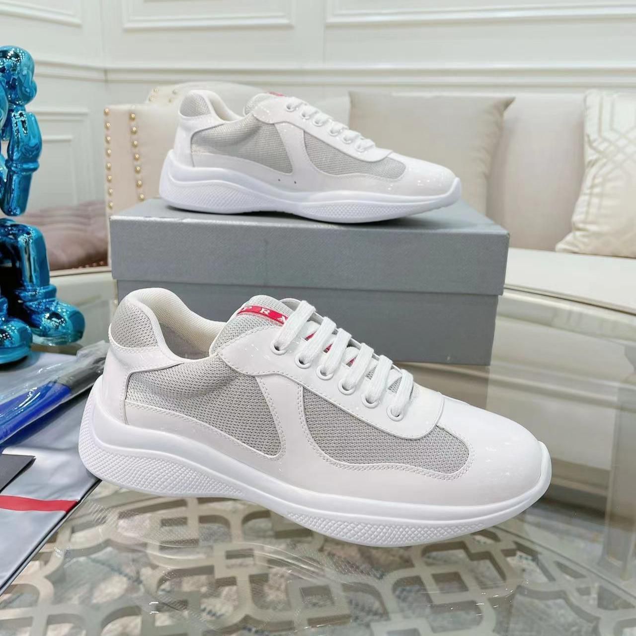 Prada America's Cup en tissu et cuir verni.