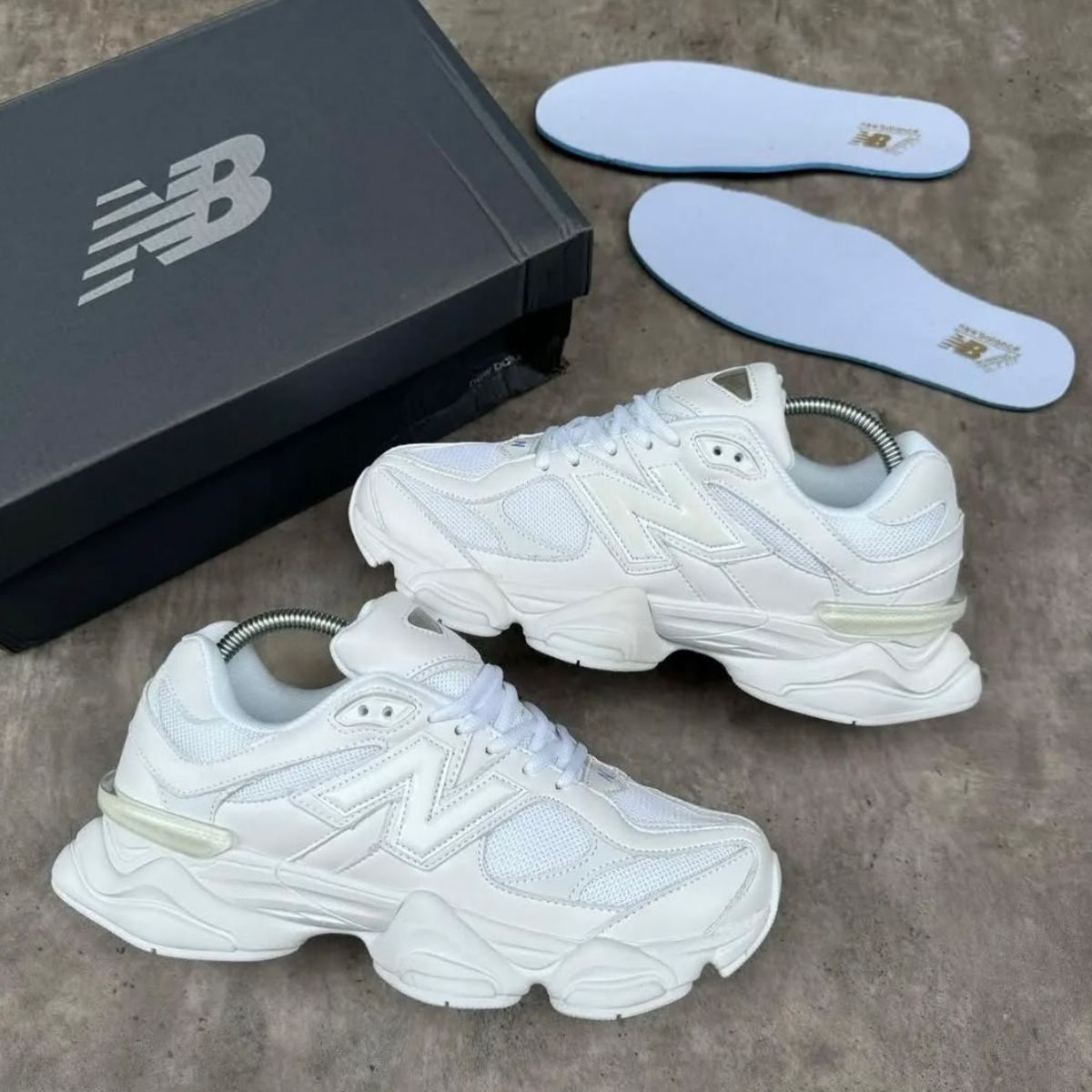 New Balance 9060 sneaker in the "Triple White"
