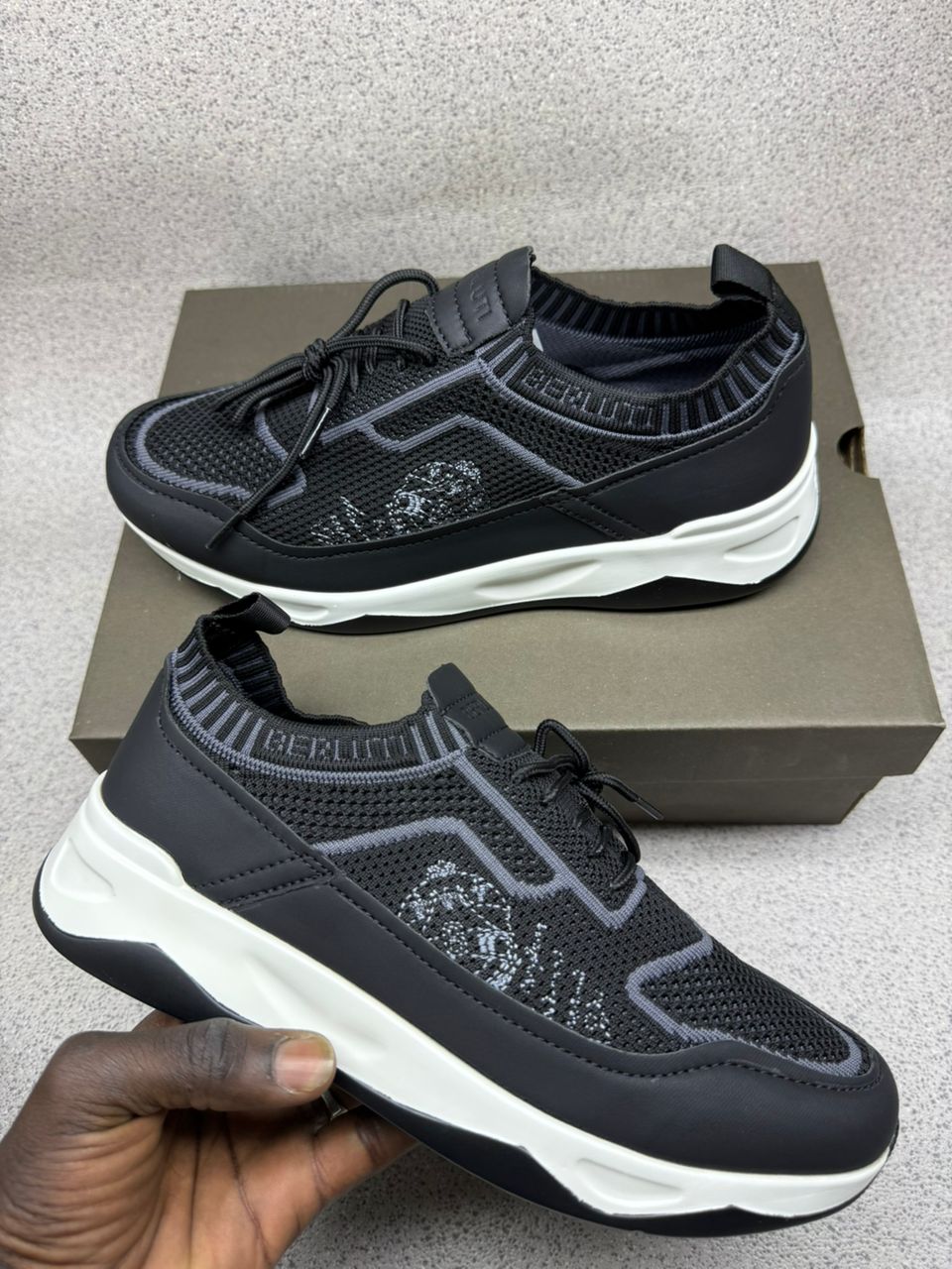 baskets Berluti Shadow en tricot